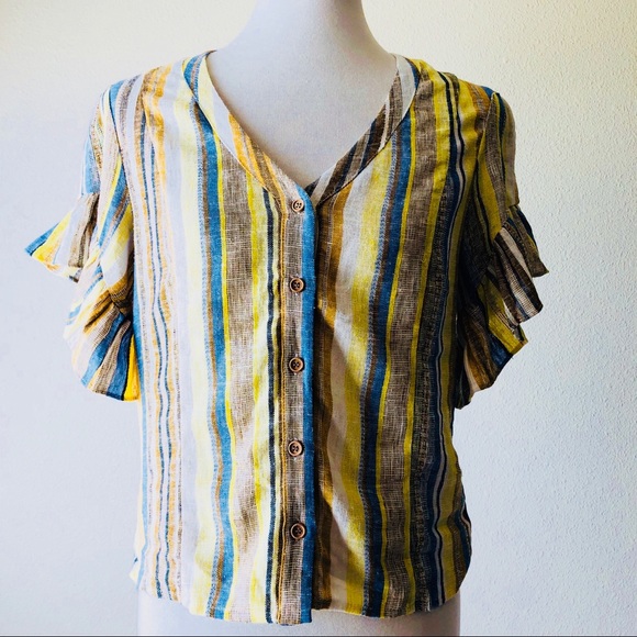 DREW Beverly Flutter Sleeve Lemon Top - Picture 4 of 8